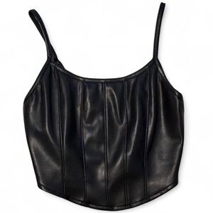 Faux leather corset top